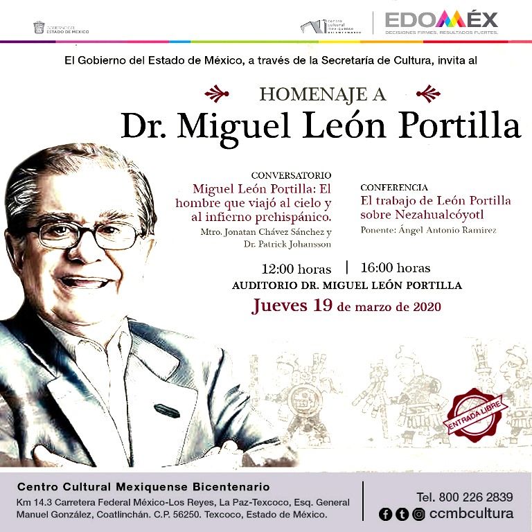 Rinden homenaje a Miguel Portilla en el Festival Quinto Sol en Texcoco