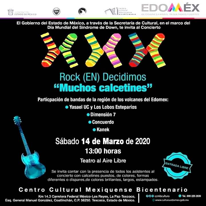 Organizan concierto Rock en muchos calcetines pro Día Mundial del Síndrome de Down