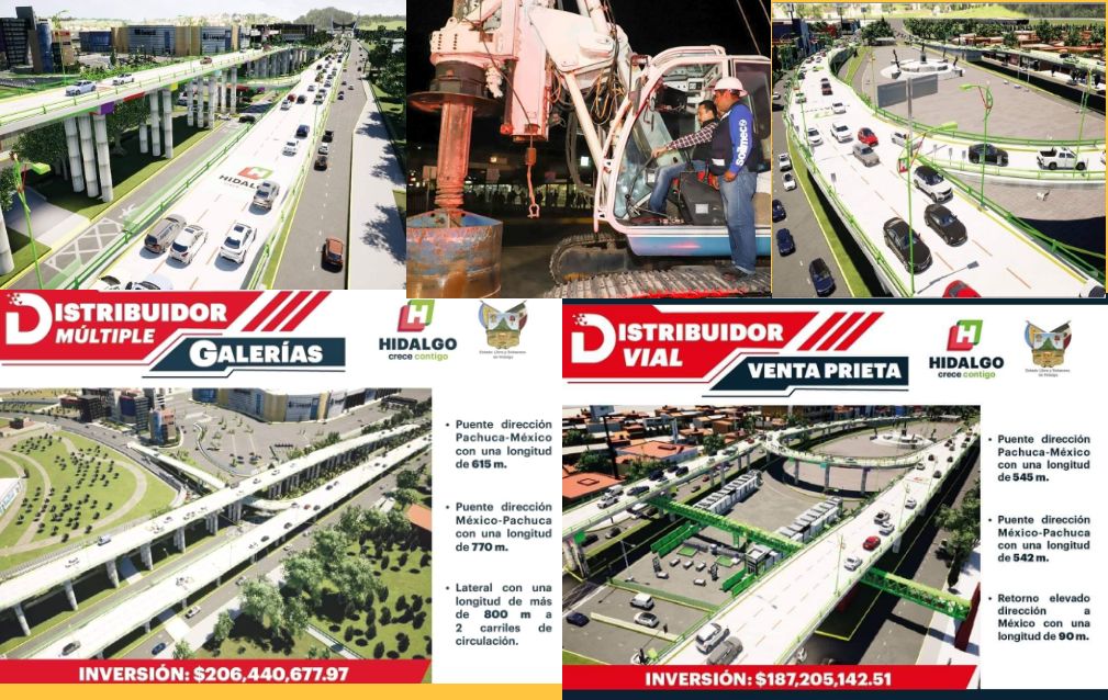 Inicia la construcción de dos distribuidores viales en Pachuca Hidalgo