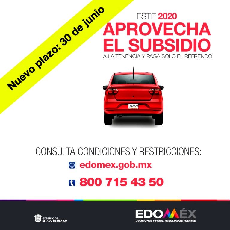 Subsidio en tenencia y placas vehiculares en el Estado de México