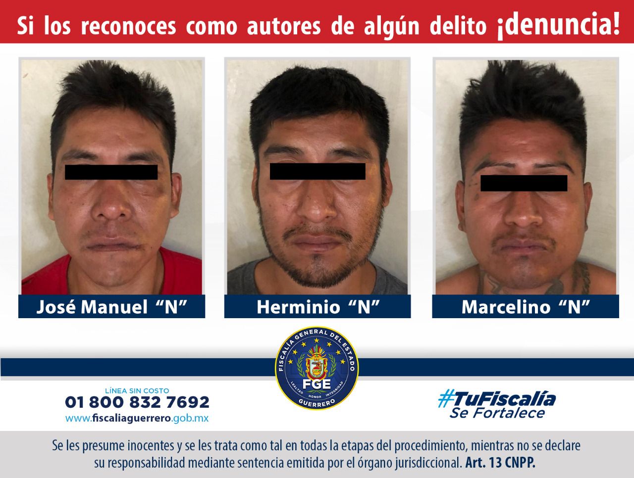 Obtiene Fiscalía de Guerrero vinculación a proceso en contra de tres masculinos como probables responsables de secuestro en Tlapa