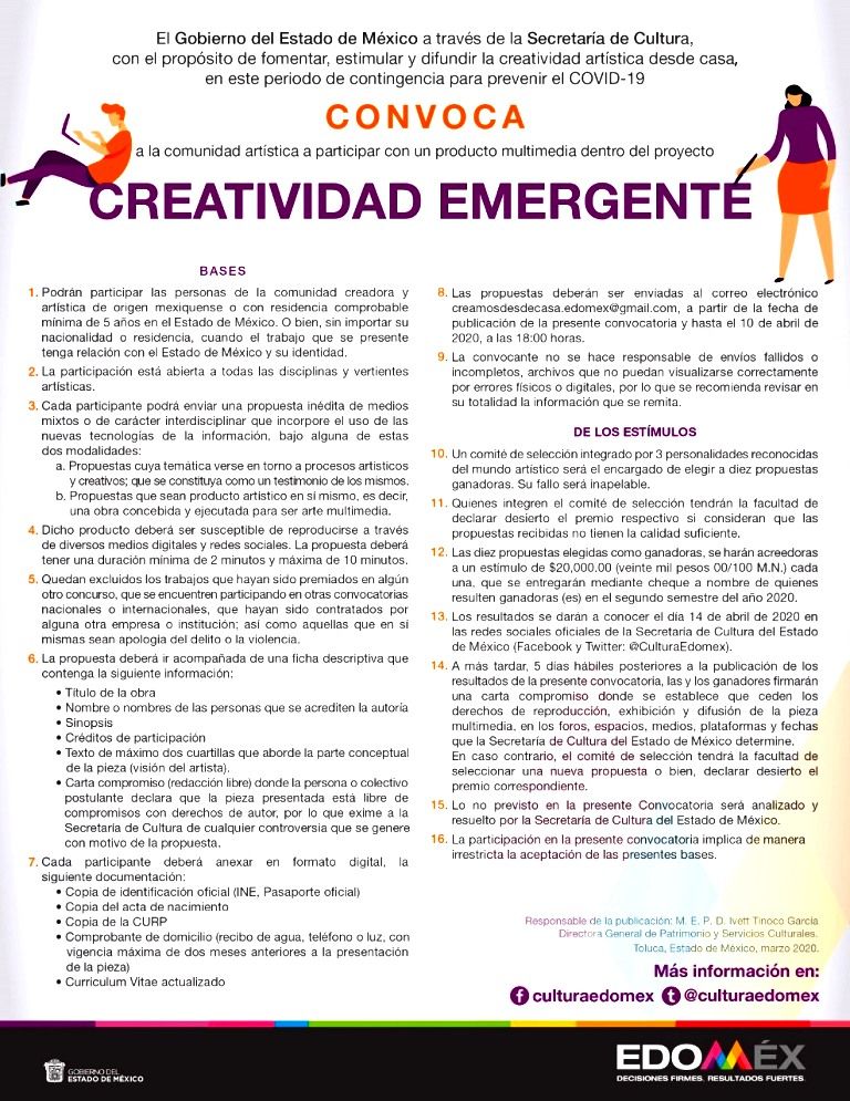 El GEM lanza por internet proyecto ’Creatividad Emergente’, en apoyo y promoción a la cultura