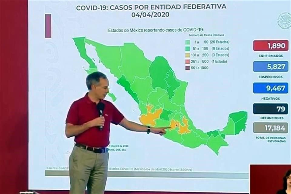Suman 79 muertos y 1,890 contagiados de coronavirus en México