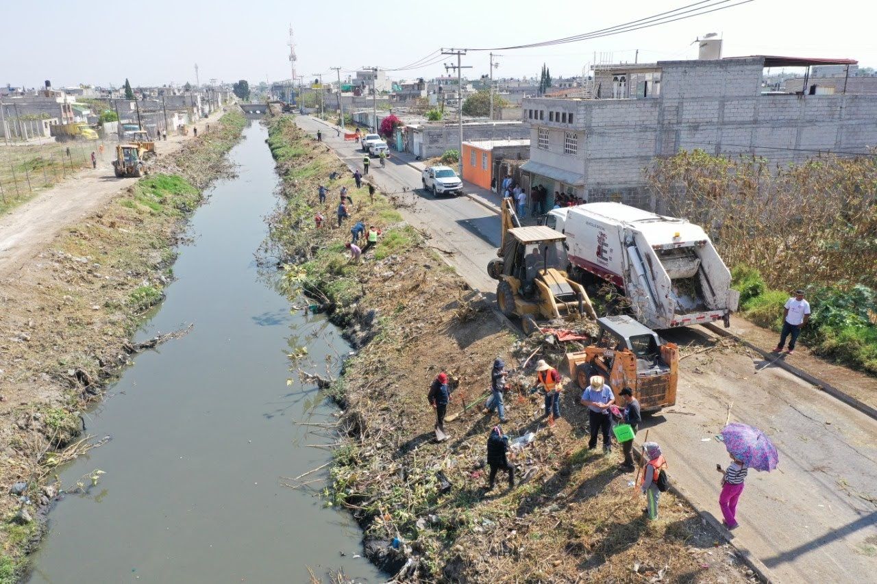 "Retiran más de 500 toneladas de basura de canales y cauces para evitar inundaciones en Ecatepec"
