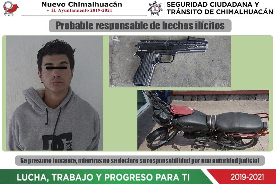 Grupo Táctico de Chimalhuacán captura a joven por robo con violencia