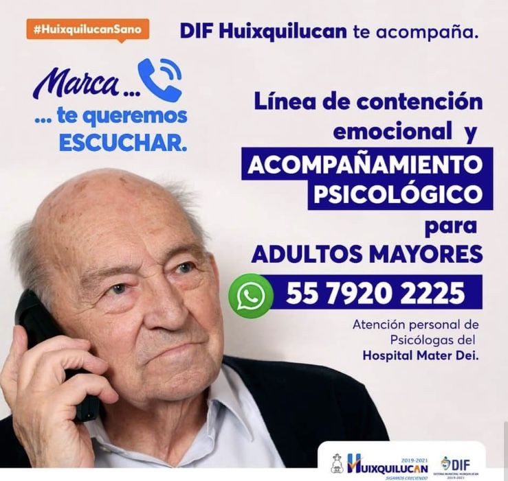 Gobierno de Huixquilucan brinda acompañamiento psicológico a los adultos mayores 