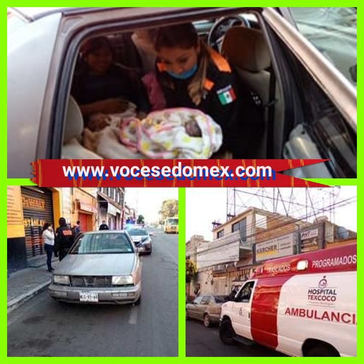 Dos Policía de vialidad  municipal  apoyan a jóvencita  quien dió a luz  en calles de Texcoco