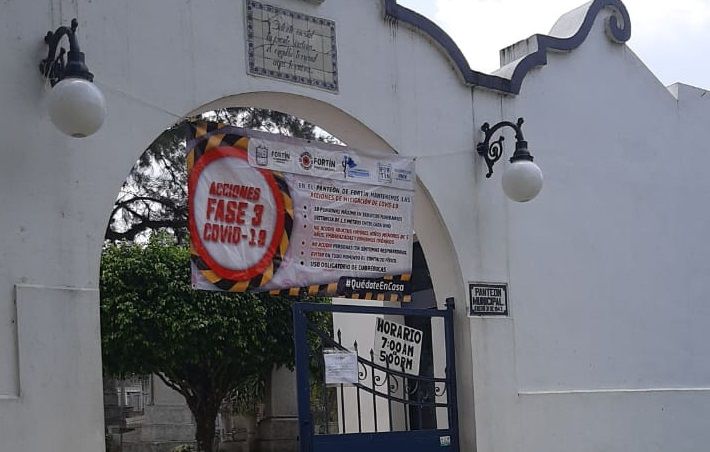 Anuncian cierre de Panteón en Fortín como medida por covid-19