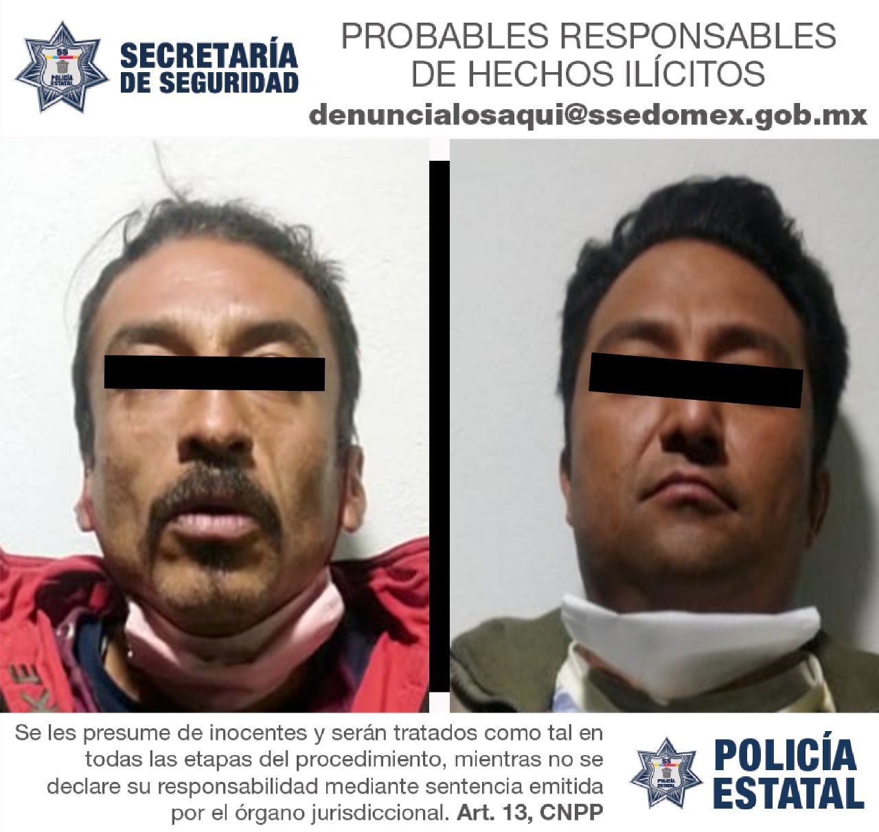Detienen a dos presuntos delincuentes en Valle de Chalco