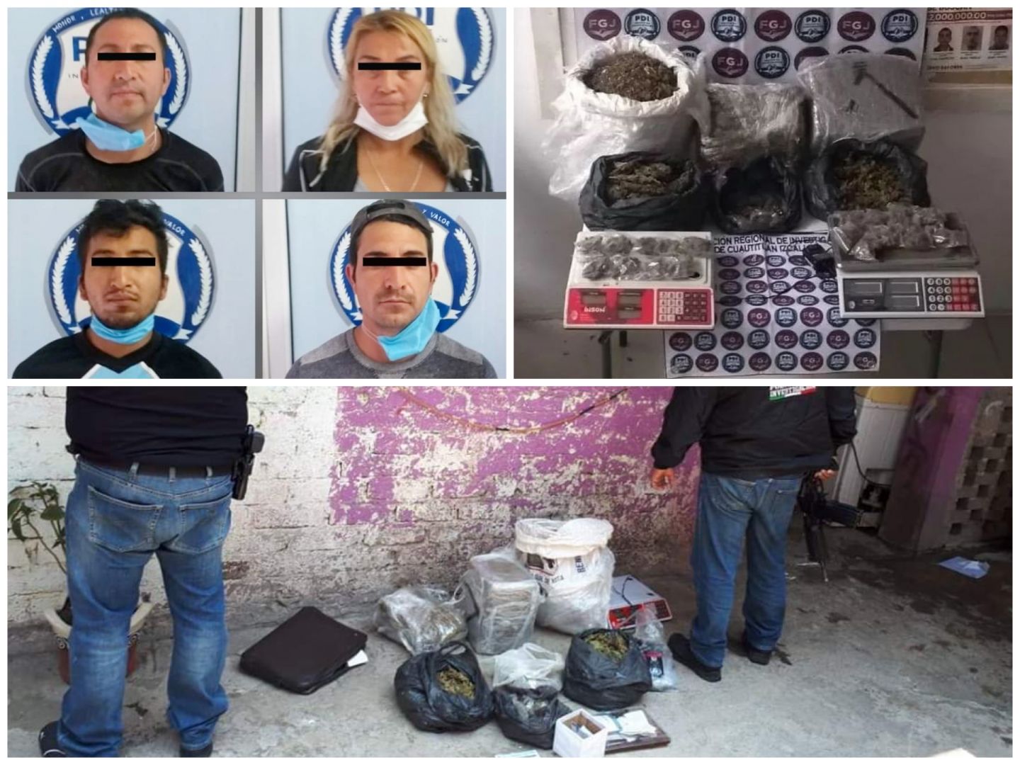 FGJEM asegura 25 kilogramos de droga en un domicilio de Tultepec