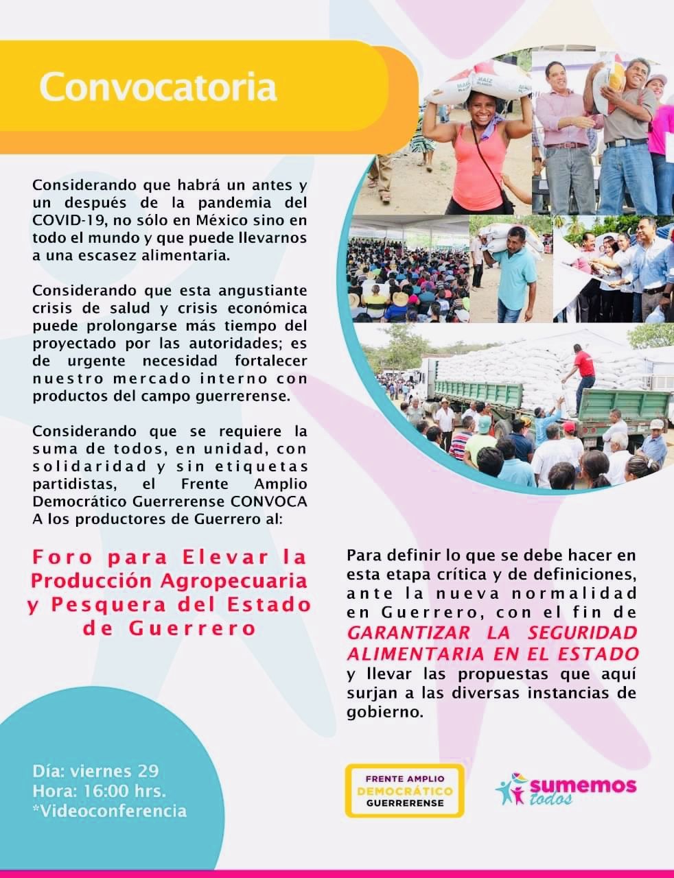 Desarrollará el FADG foro para evitar desabasto alimentario en Guerrero por el COVID-19, informa Evodio