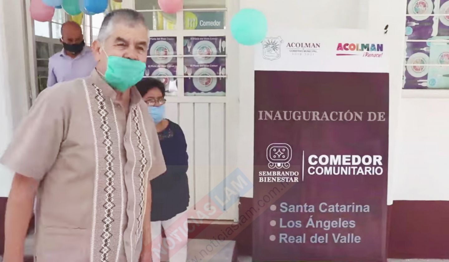 Rigoberto Cortés, presidente de Acolman inaugura tres comedores comunitarios