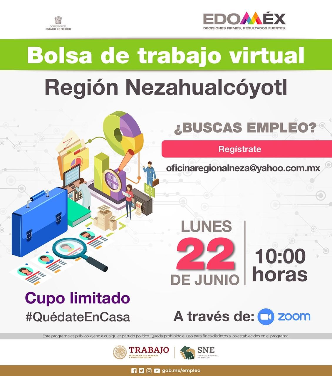 Prepara Secretaría del Trabajo eventos virtuales para buscadores de empleo