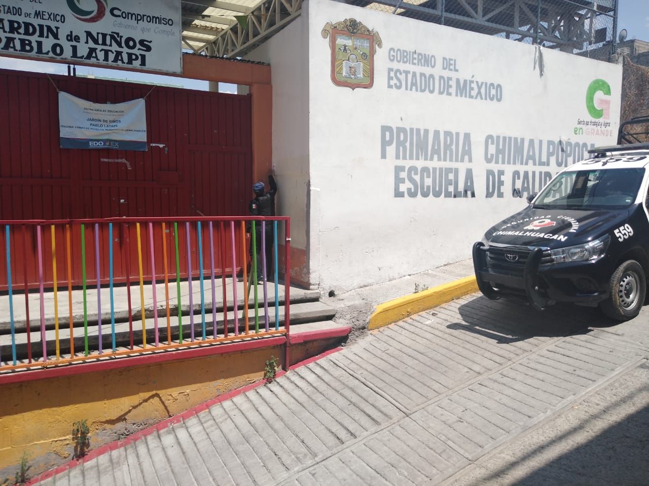 En Chimalhuacan #vigilan perímetros escolares durante emergencia sanitaria    