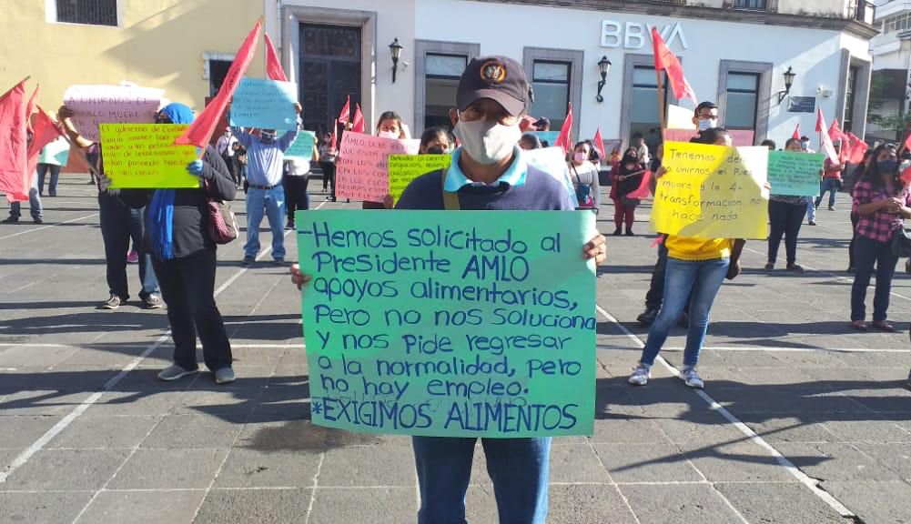 AMLO miente, no hay trabajo ni comida; le gritan en Veracruz