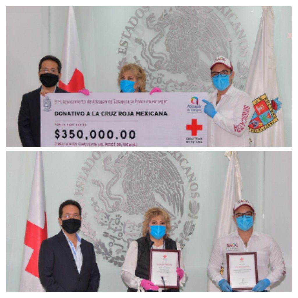 Entrega Ruth Olvera donativos de 350 Mil Pesos a Cruz Roja Atizapán