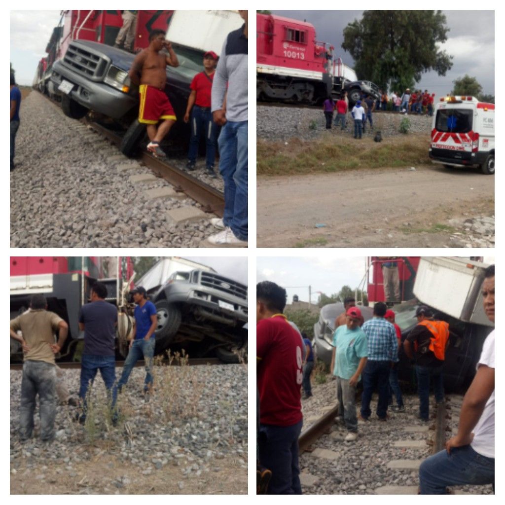 Tren embiste camioneta en Cuanalan comunidad de Acolman