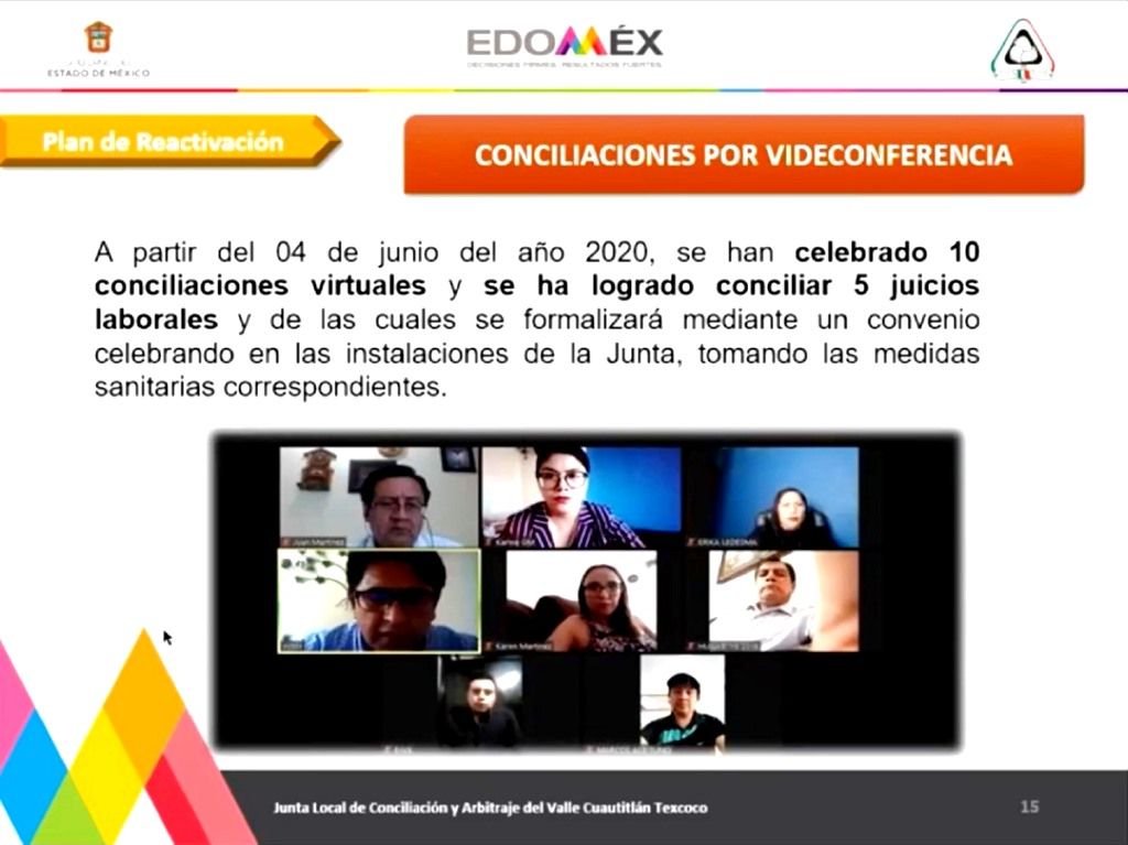 La Junta de Conciliación y Arbitraje del Valle de Cuautitlán-Texcoco resuelve procesos de manera virtual
 