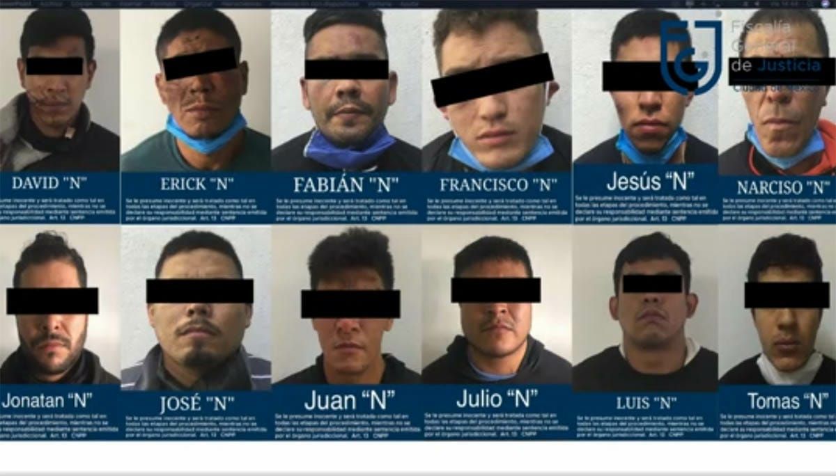 Estos son los 12 sicarios que atacaron a García Harfuch.  son originarios de Guerrero, Nayarit, Michoacán y un colombiano.