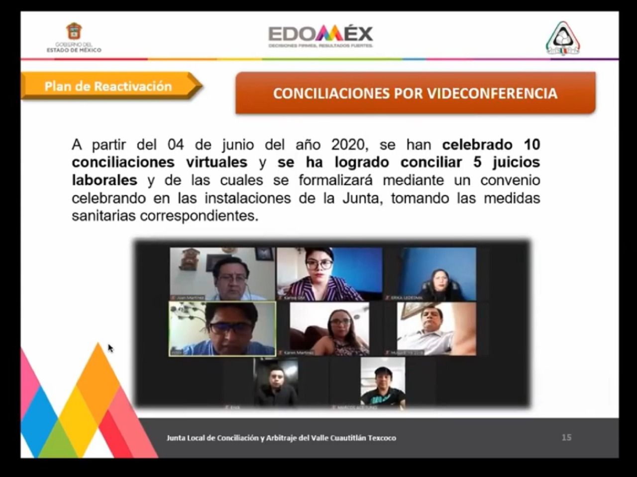 Resuelve junta de conciliación y arbitraje del Valle de Cuautitlán-Texcoco progresos de manera virtual