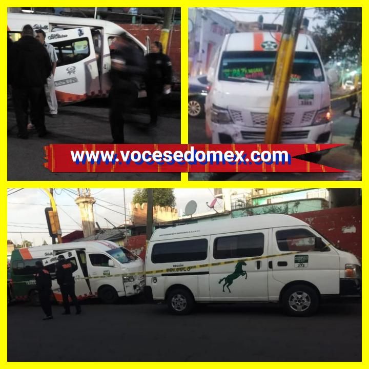 Chocan dos unidades de Valle de México y Ruta 91 ambas del transporte público en Texcoco 
