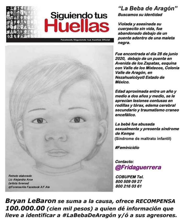 Encuentran a niña asesinada en Valle de Aragón, Estado de México. Buscan identificarla. 