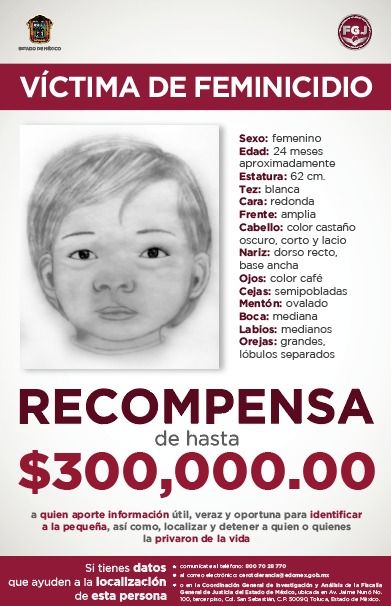 Ofrecen recompensa de hasta 300 mil pesos para dar con el paradero de homicidas de niña 