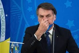 El presidente de Brasil Jair Bolsonaro, contagiado por Covid 19. 
