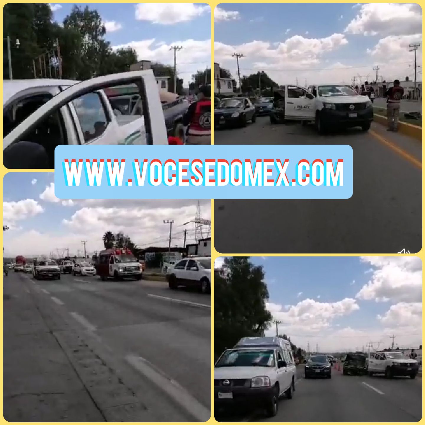 Aparatoso choque en la carretera Texcoco-Calpulalpan ,hubo dos lesionados