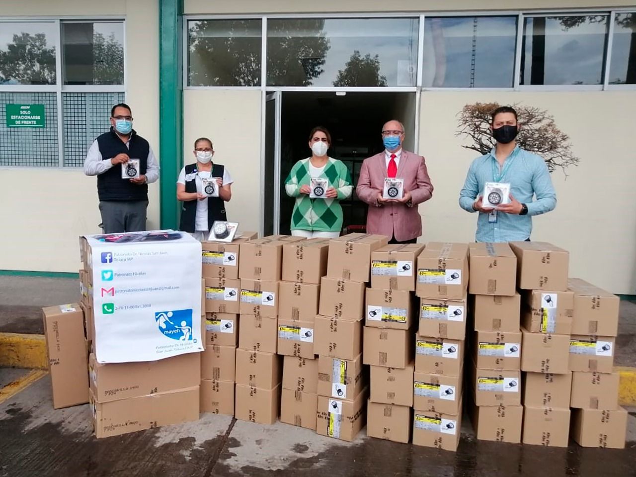 Entrega JAPEM donativo de mascarillas a hospitales DR. Nicolás San Juan, De Toluca, y general de tenancingo 