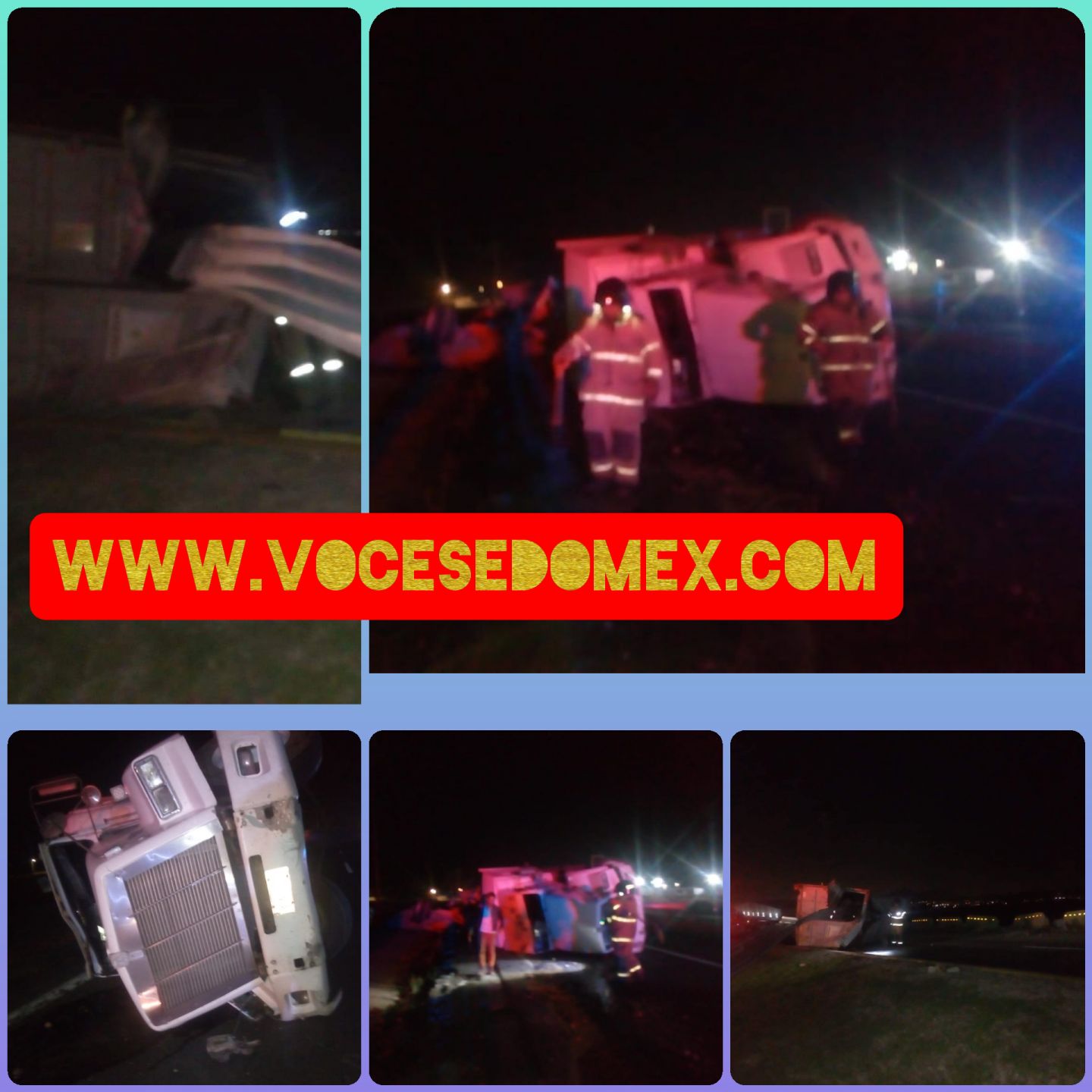 Se registra un accidente en la curva del diablo en la carretera Texcoco -Calpulalpan ,dos lesionados