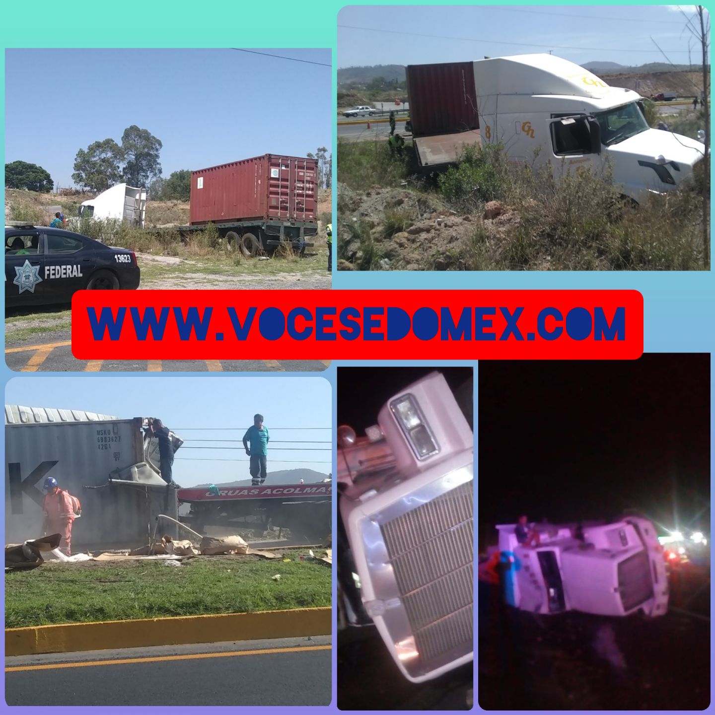 Hoy dos accidentes de dos trailers en la curva del diablo en la carretera Texcoco-Calpulalpan,saldo blanco