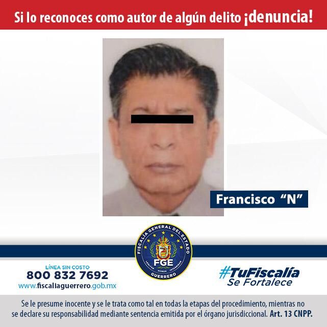 Fiscalía Guerrero logra sentencia de 24 años de prisión en contra de Francisco "N", por delito de violación y pornografía