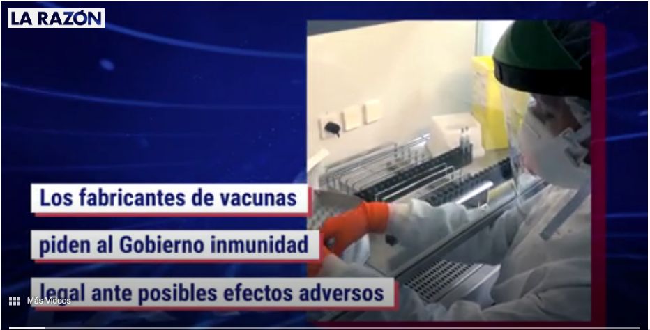 Los fabricantes de la vacuna piden al Gobierno inmunidad legal ante posibles efectos adversos