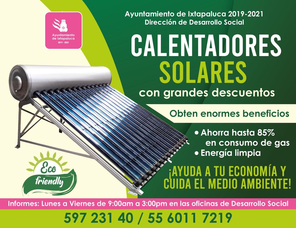
Desarrollo Social Ixtapaluca apoya con calentadores solares a los habitantes a bajo costo