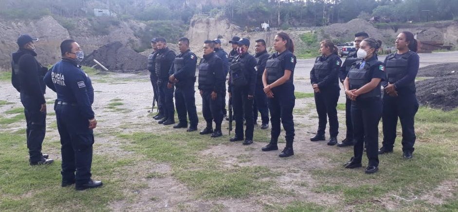 Elementos de Seguridad Pública de Chiautla realizan práctica de tiro