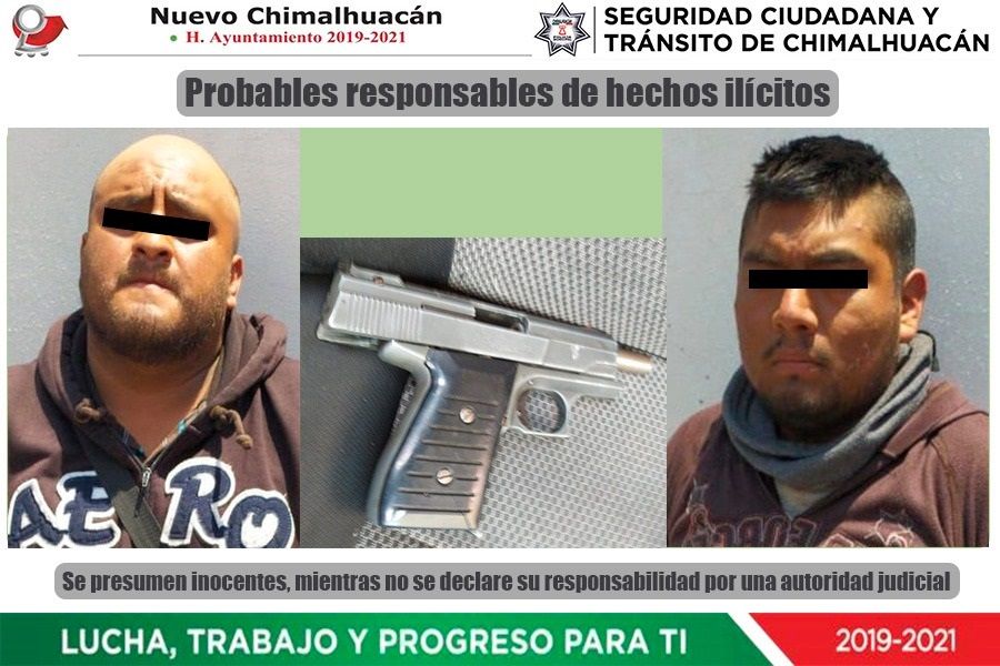 #En Chimalhuacán detuvieron a dos hombres que portaban arma exclusivos del ejército