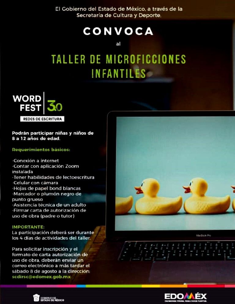 Organiza Word Fest 3.0 taller virtual de microficciones infantiles