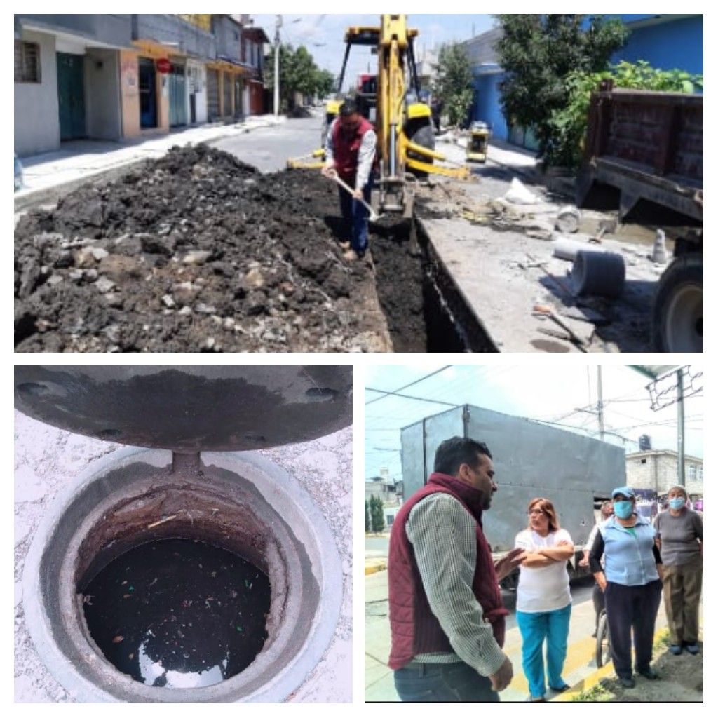 Siguen rehabilitando el drenaje sanitario en la colonia Santa Cruz