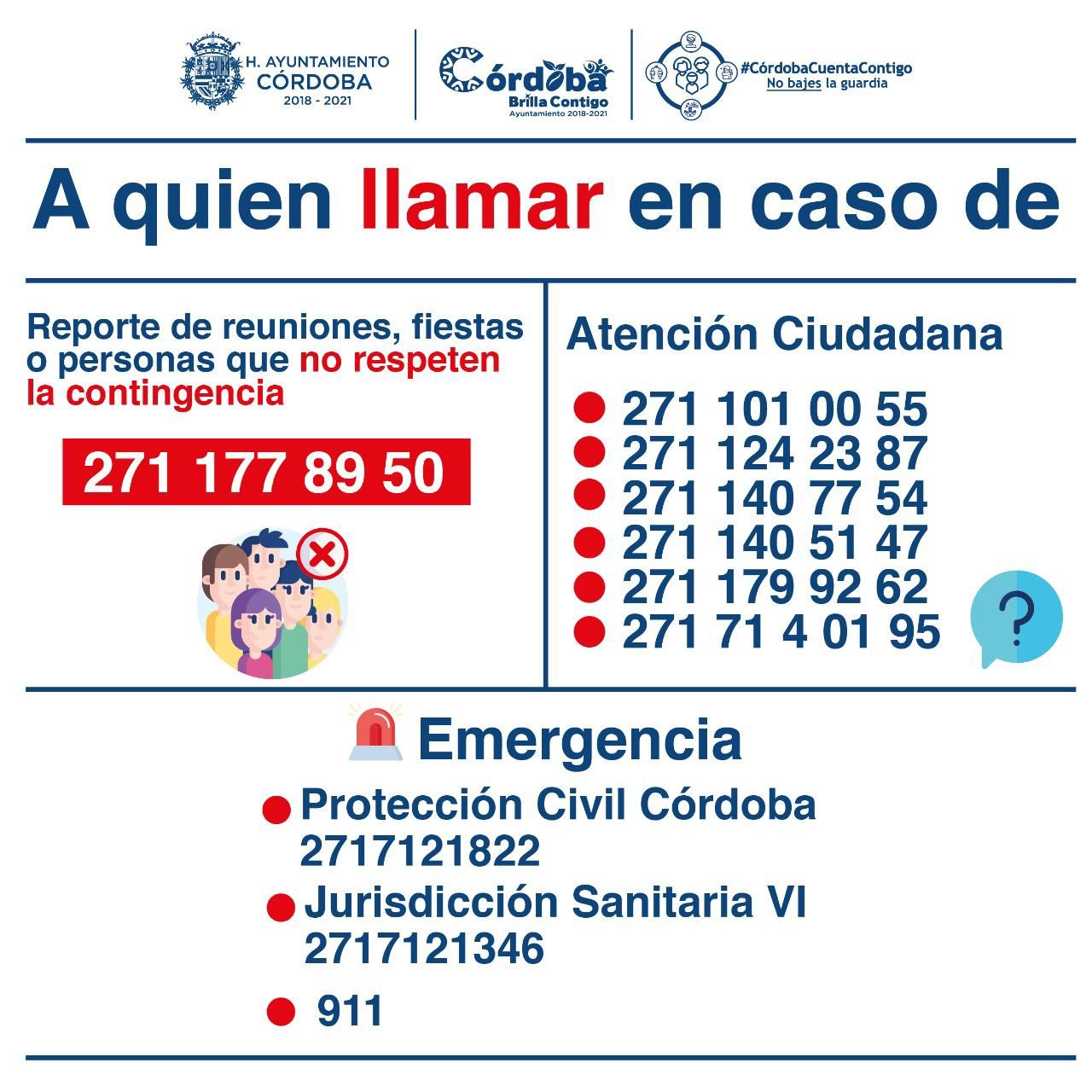 En Córdoba exhortan a ciudadanos a hacer uso correcto de línea para reportar fiestas durante emergencia