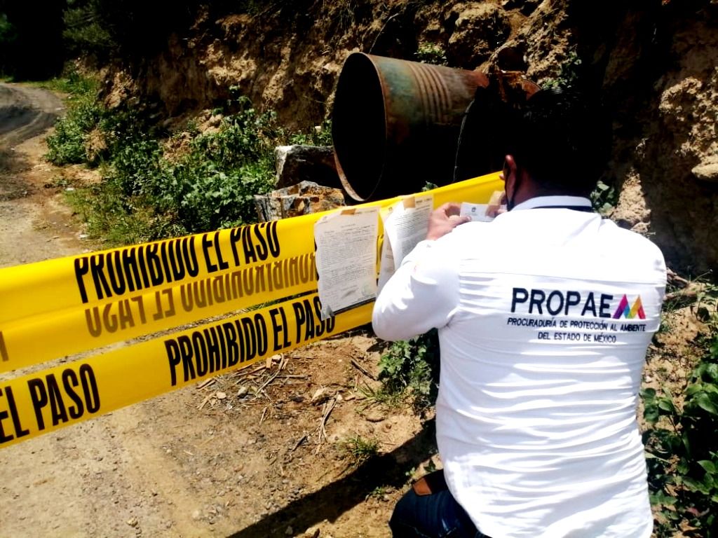 Las autoridades del Sector Ambiental clausuran minas en Ixtapaluca