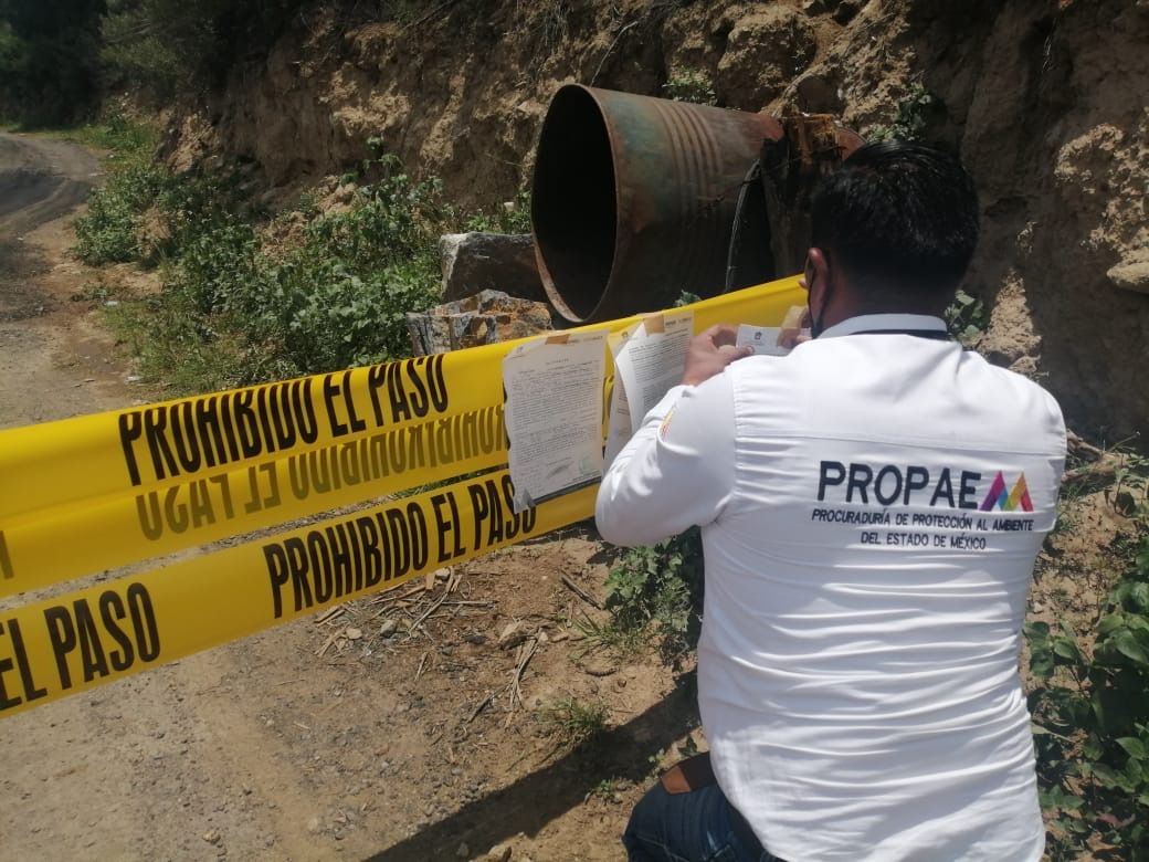 Clausuran autoridades del sector ambiental minas en Ixtapaluca