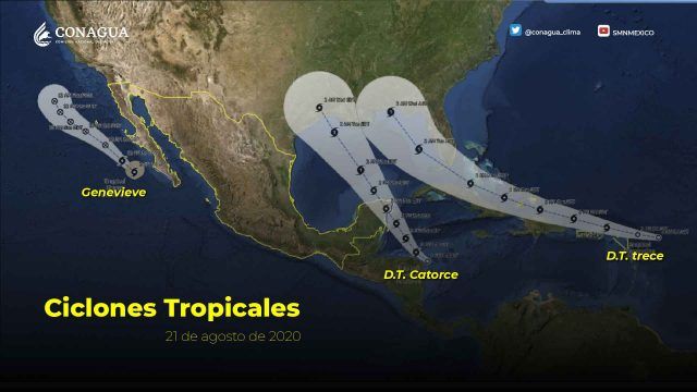 La Depresión Tropical 14 generará lluvias intensas en Quintana Roo y 
Yucatán

