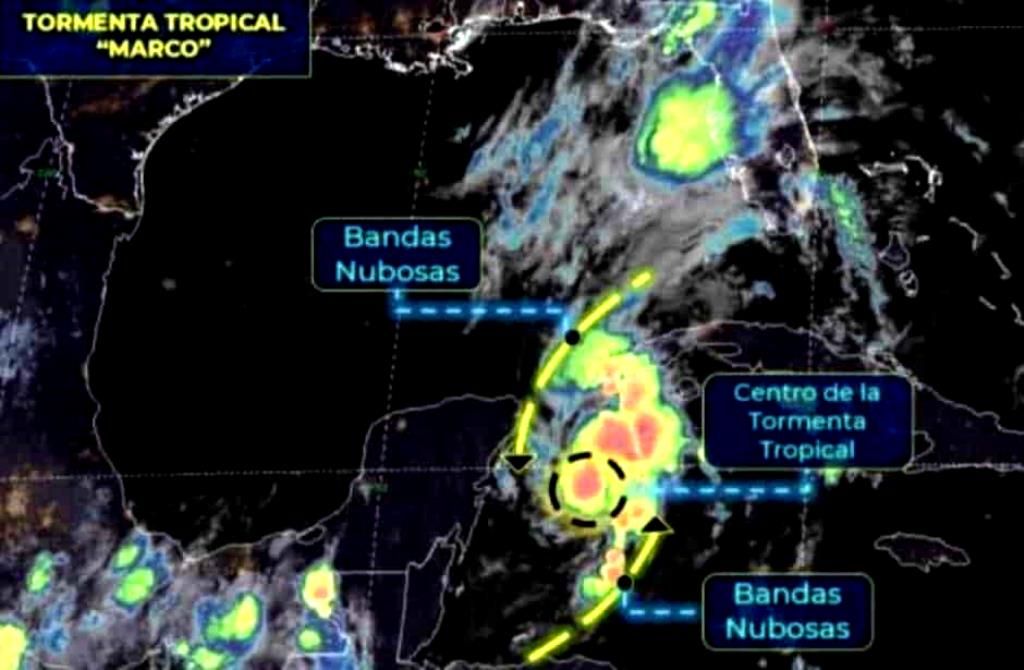 La tormenta tropical ’Marco’ se aproxima a la península de Yucatán
