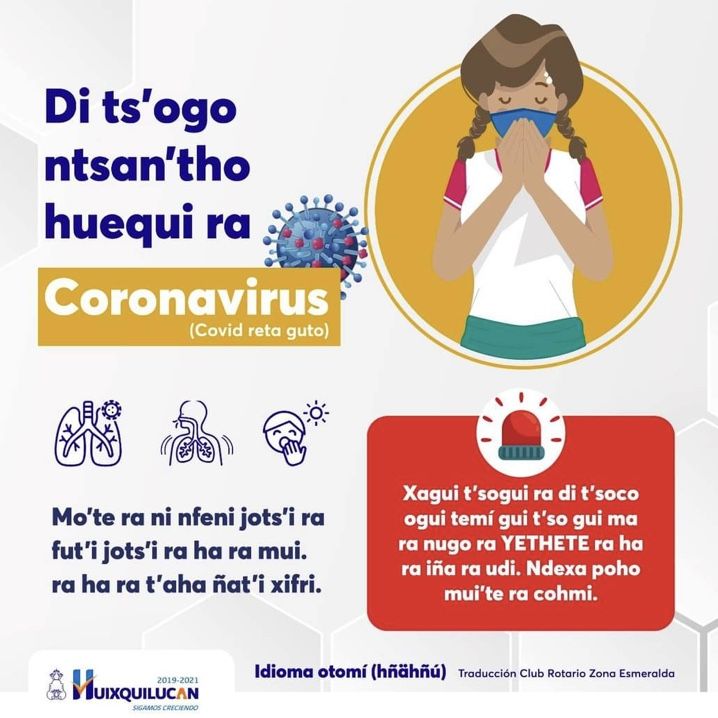 Gobierno de Huixquilucan brinda información del coronavirus en Otomí