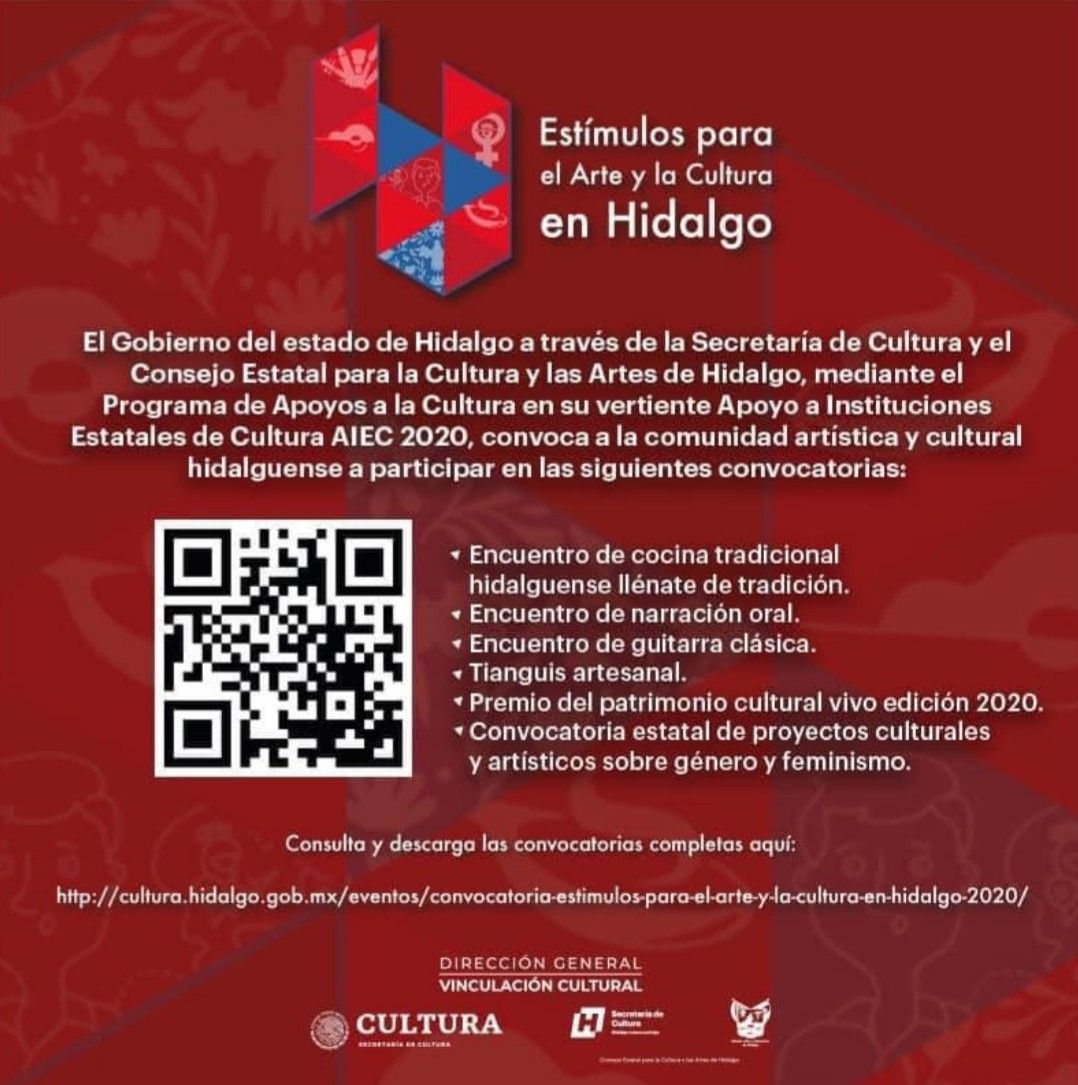 Lanza Gobierno de Hidalgo convocatorias en apoyo a la reactivación económica del sector cultural  