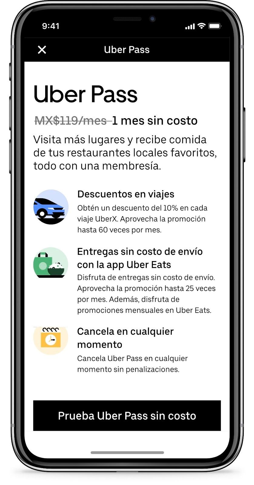 Uber Pass llega a México,
la membresía para obtener descuentos en viajes y comidas