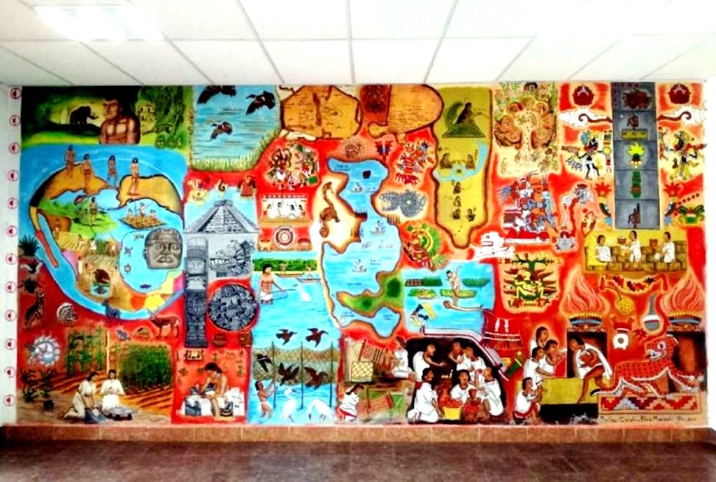 La Casa de Cultura de Nextlalpan alberga mural ’El gran señorío de Xaltocan’ de Carolina Elisa Margalli
