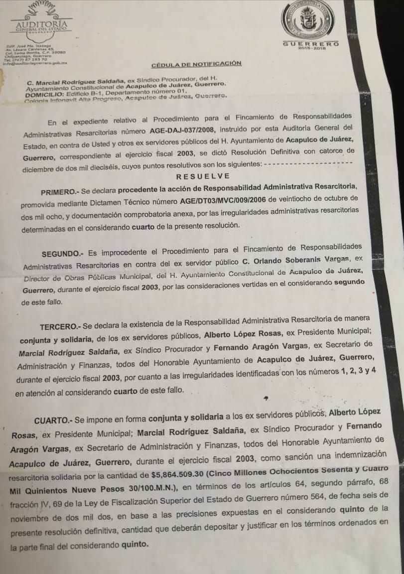 Finca ASE responsabilidad administrativa contra secretario de Morena Marcial Rodríguez Saldaña por desvió de recursos 