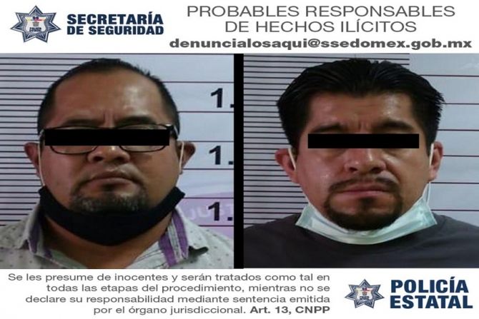 En Chimalhuacan caen par de sujetos en manos de la SS acusados de presunta extorsion